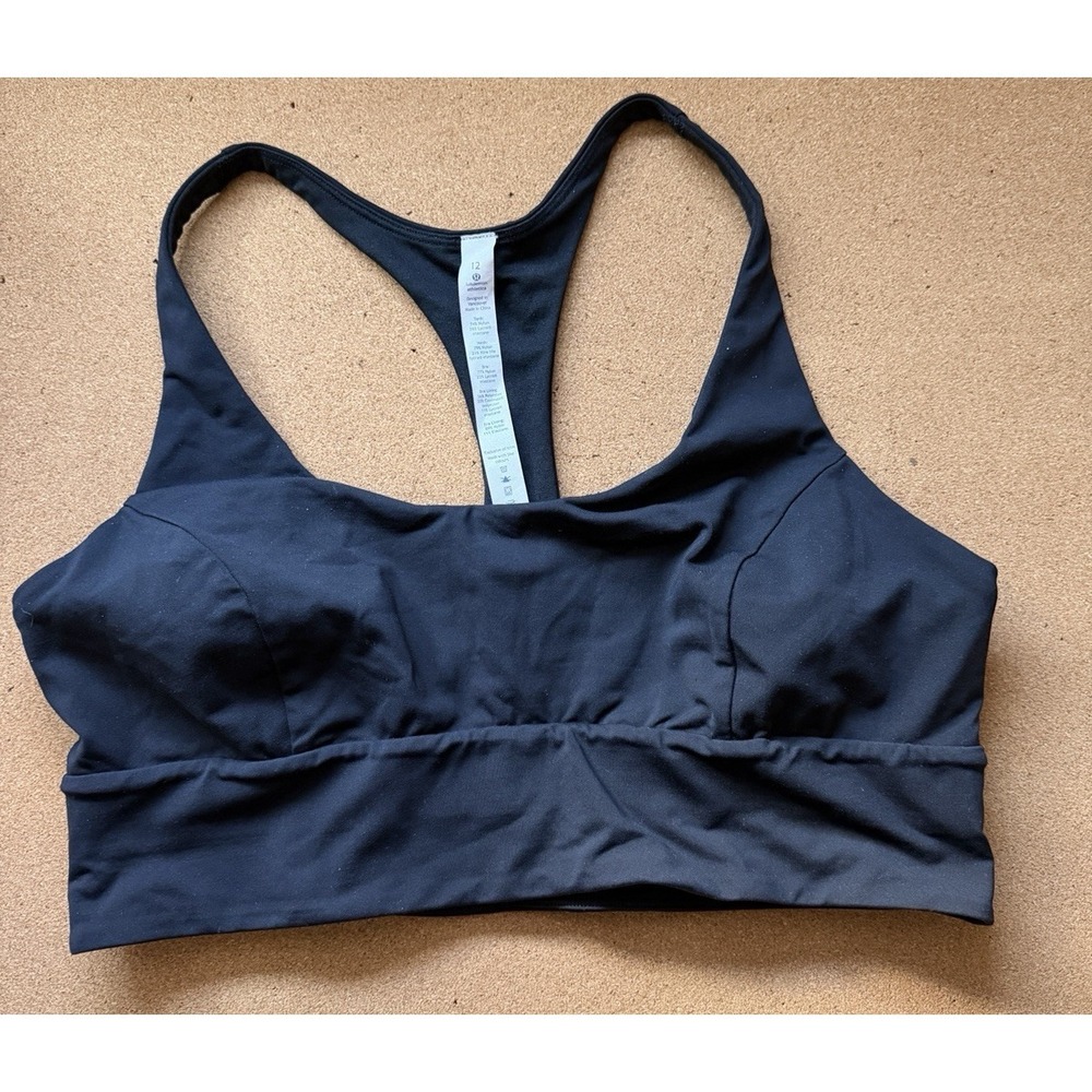 Lululemon Women's Black Racerback Sports Bra Size 12 Pre-Owned‎